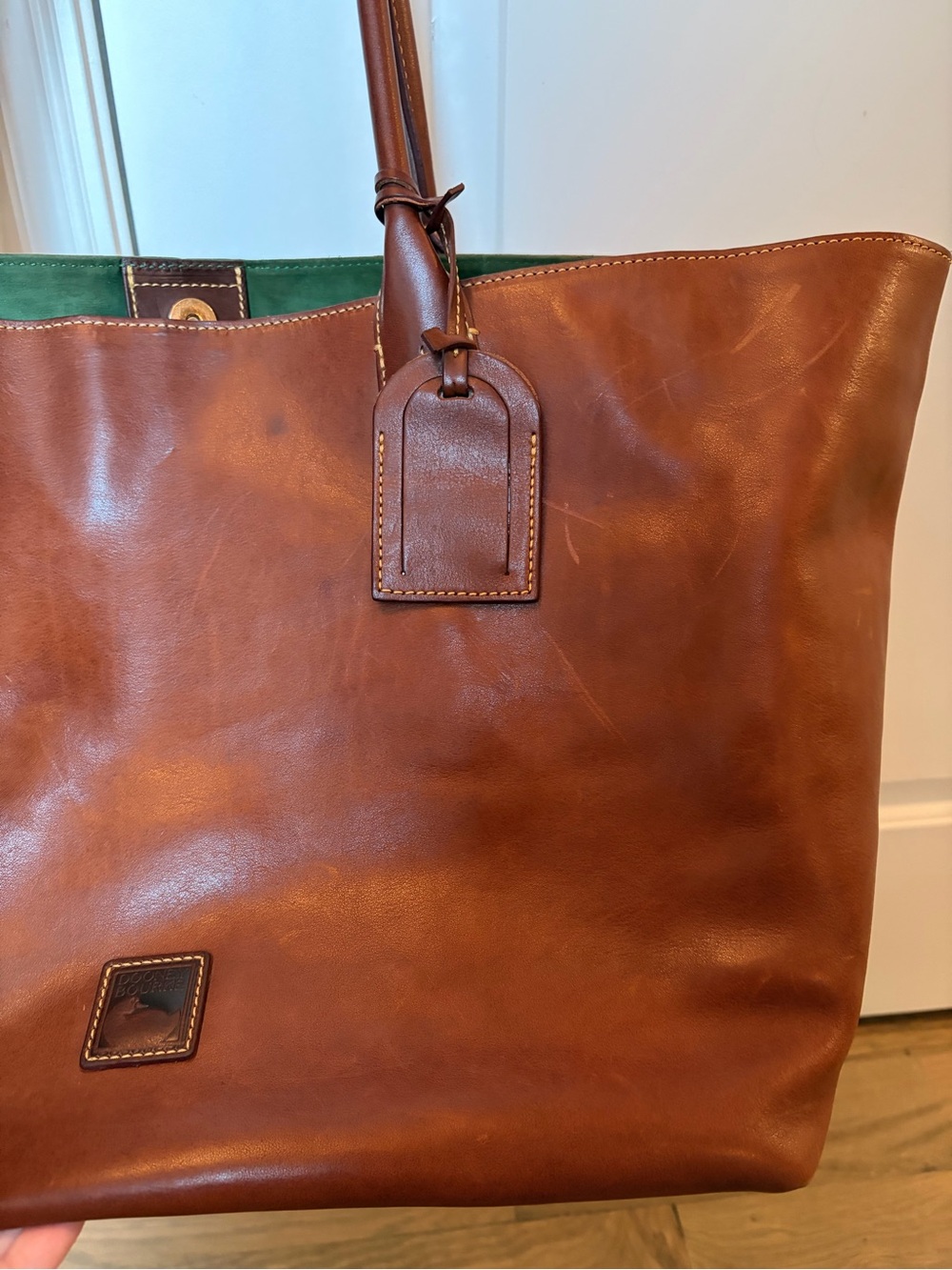 Dooney & Bourke Large Florentine Russel Tote in Chestnut - Picture 4 of 15